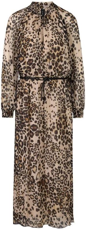 Marc Cain - Maxi Jurk - Veelkleurig - Viscose - Verstelbare V-hals met Strik