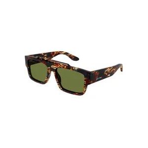 Gucci Havana/Groene zonnebril , Brown , Heren , Maat: 56 MM