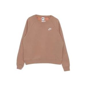 Nike Essential Fleece Crewneck Sweatshirt , Beige , Dames , Maat: M