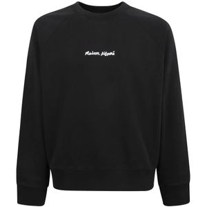 Maison Kitsuné, Heren, Sweatshirts & Hoodies, Zwart, Maat: M Leer,