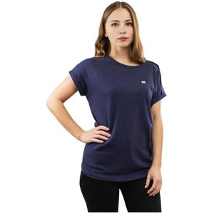 Emporio Armani Ea7, Dames, Tops, Blauw, Maat: L Katoen,