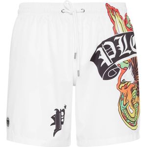 Philipp Plein, Heren, Badkleding, Wit, Maat: 2XL Poliester,