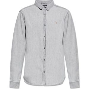 AllSaints, Heren, Overhemden, Grijs, Maat: S Denim,