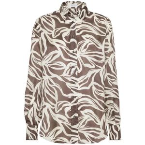 Brunello Cucinelli, Dames, Blouses & Shirts, Bruin, Maat: M