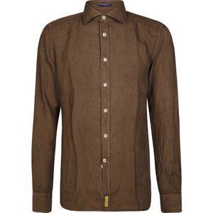 B.D Baggies, Heren, Overhemden, Bruin, Maat: 2XL Linnen,