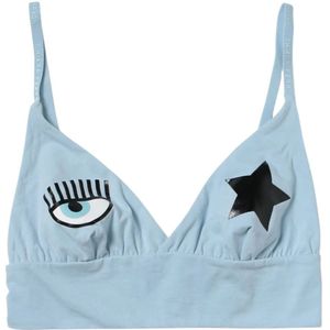 Chiara Ferragni Collection, Dames, Ondergoed, Blauw, Maat: M Katoen,