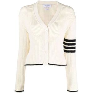 Thom Browne, Dames, Truien, Wit, Maat: XS Wol,