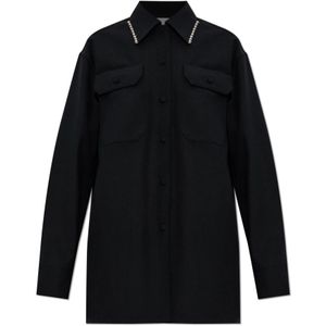 Jil Sander, Dames, Blouses & Shirts, Zwart, Maat: XS Wol,