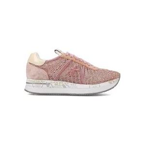 Premiata Roze Touw Textuur Sneakers Conny Model , Pink , Dames , Maat: 40 EU