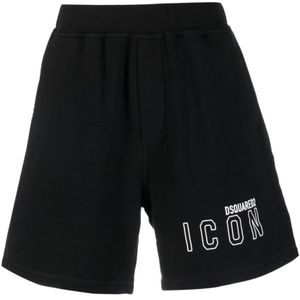 Dsquared2 Witte Icon Bermuda Shorts , Black , Heren , Maat: 2XL