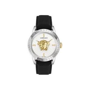 Versace V-Code Restyling Palazzo Horloge Zwart Zilver , Black , Heren , Maat: ONE Size