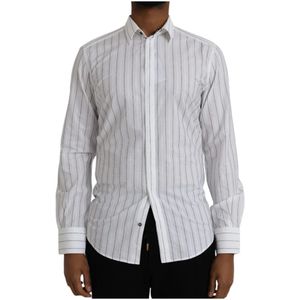 Dolce & Gabbana - Gold Jurk Overhemd - Wit - Katoen - Slim Fit