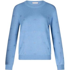 Liu Jo, Dames, Truien, Blauw, Maat: L Leer,