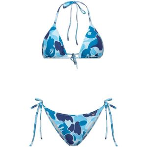 A Bathing Ape, Dames, Badkleding, Blauw, Maat: L Tweed,
