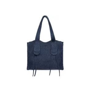 Chloé ‘Mony Medium’ denim shopper tas , Blue , Dames , Maat: ONE Size