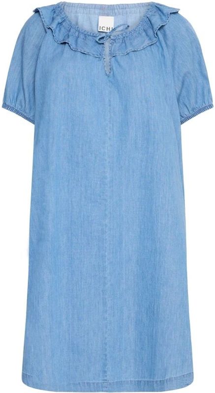 Ichi, Dames, Jurken, Blauw, Maat: S Katoen,