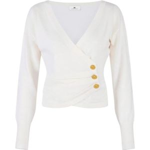 Elisabetta Franchi, Dames, Truien, Wit, Maat: S Kasjmier,