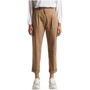 Peserico, Dames, Broeken, Beige, Maat: M Katoen,