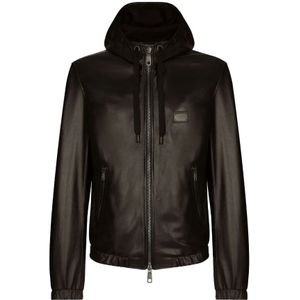 Dolce & Gabbana, Heren, Jassen, Zwart, Maat: S