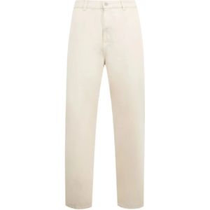 Carhartt Wip, Heren, Broeken, Wit, Maat: L Katoen,