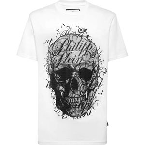 Philipp Plein, Heren, Tops, Wit, Maat: XS Katoen,