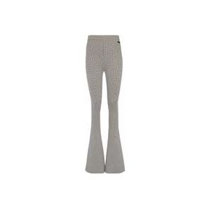 Balmain Flare broek in jacquard monogram , Beige , Dames , Maat: S