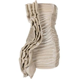 Rotate Birger Christensen, Dames, Jurken, Beige, Maat: M Poliester,