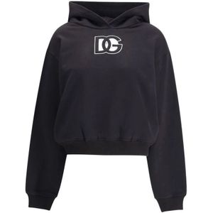Dolce & Gabbana, Dames, Sweatshirts & Hoodies, Zwart, Maat: 2XS Katoen,