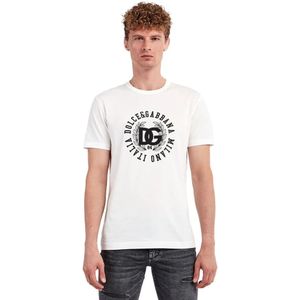 T-shirt - Wit - Cotton Logo Print - Crew Neck