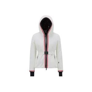 Moncler Witte waterafstotende jas met verstelbare capuchon , White , Dames , Maat: XS