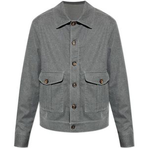 Eleventy, Heren, Jassen, Grijs, Maat: L Wol,