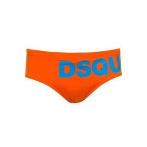 Dsquared2 Frisse Oranje Strandkleding voor Moderne Mannen , Orange , Heren , Maat: L