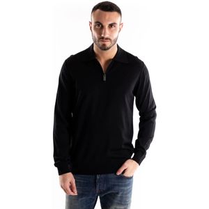 Paolo Pecora, Heren, Truien, Zwart, Maat: M Wol,