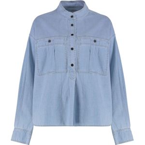 Marant étoile, Dames, Blouses & Shirts, Blauw, Maat: XS Katoen,