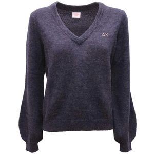 Sun68, Dames, Truien, Blauw, Maat: M Wol,