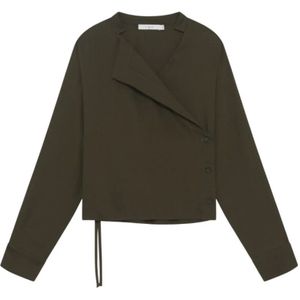 Iro, Dames, Blouses & Shirts, Groen, Maat: M Wol,