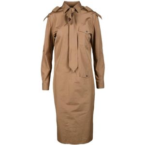 Prada, Dames, Jurken, Bruin, Maat: M Katoen,