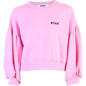 Msgm, Dames, Sweatshirts & Hoodies, Roze, Maat: M Katoen,