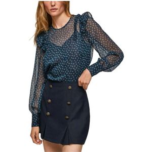 Pepe Jeans, Dames, Blouses & Shirts, Blauw, Maat: XS Poliester,