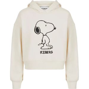 Iceberg, Dames, Sweatshirts & Hoodies, Wit, Maat: S Katoen,