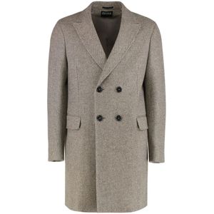 Zegna, Heren, Mantels, Beige, Maat: M Wol,