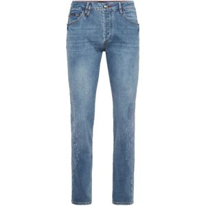 Philipp Plein, Heren, Jeans, Blauw, Maat: W32 Denim,