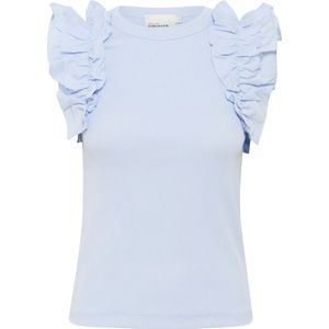 Karen by Simonsen, Dames, Tops, Blauw, Maat: XL Katoen,