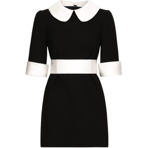 Dolce & Gabbana, Dames, Jurken, Zwart, Maat: XS Wol,