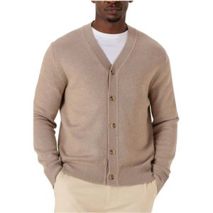 Selected Homme - Slhtray LS Merino Chunky V-Neck Cardigan - Beige - Wol