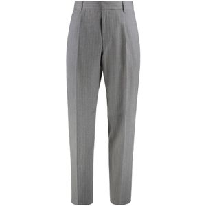 Hugo, Heren, Broeken, Grijs, Maat: M Wol,