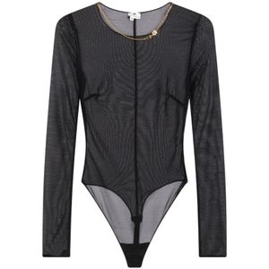 Elisabetta Franchi, Dames, Tops, Zwart, Maat: L