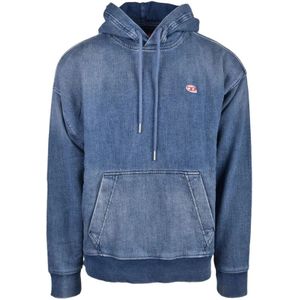 Diesel, Heren, Sweatshirts & Hoodies, Blauw, Maat: XL Katoen,