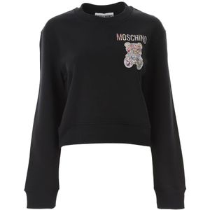 Moschino, Dames, Sweatshirts & Hoodies, Zwart, Maat: XS