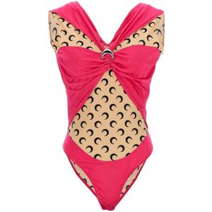 Marine Serre, Dames, Badkleding, Roze, Maat: M Viscose,